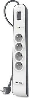 Surge protector Belkin BSV401CA2M, 4 AC outlet(s), 2 m, Black, White