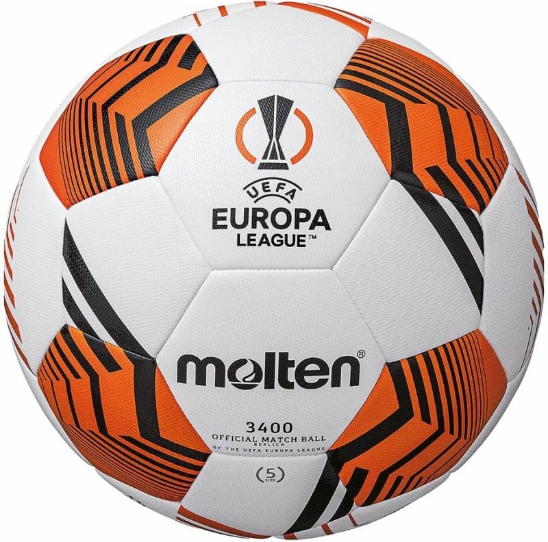 Top futbolli Molten UEFA Europa League, për meshkuj, bardhë dhe portokalli