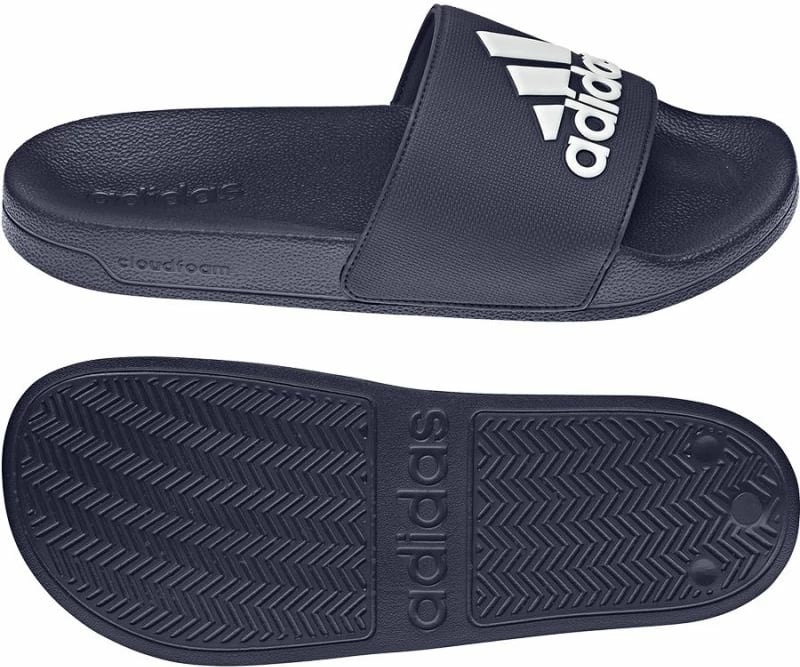 Shapka adidas Adilette GZ3774 për meshkuj, femra dhe fëmijë, ngjyrë blu marin