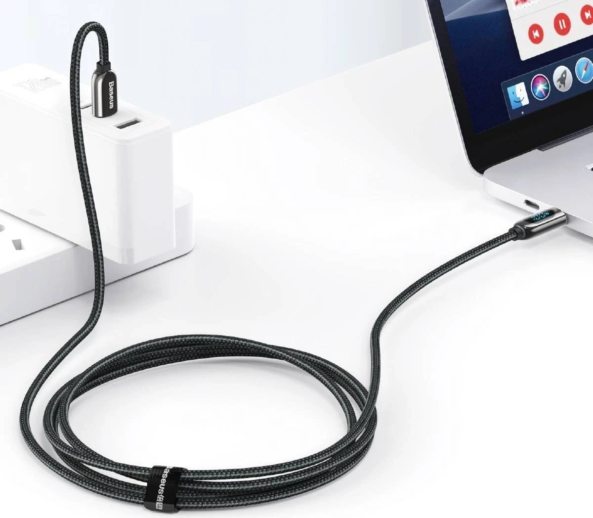 Kabllo Baseus, USB-C në USB-C, 100W, 1m, e zezë