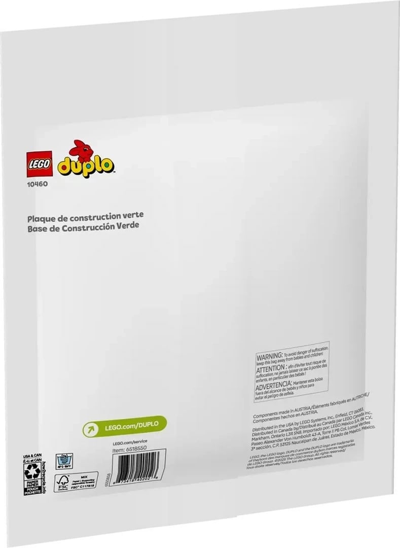 Platoformë ndërtimi LEGO DUPLO 10460, Jeshile