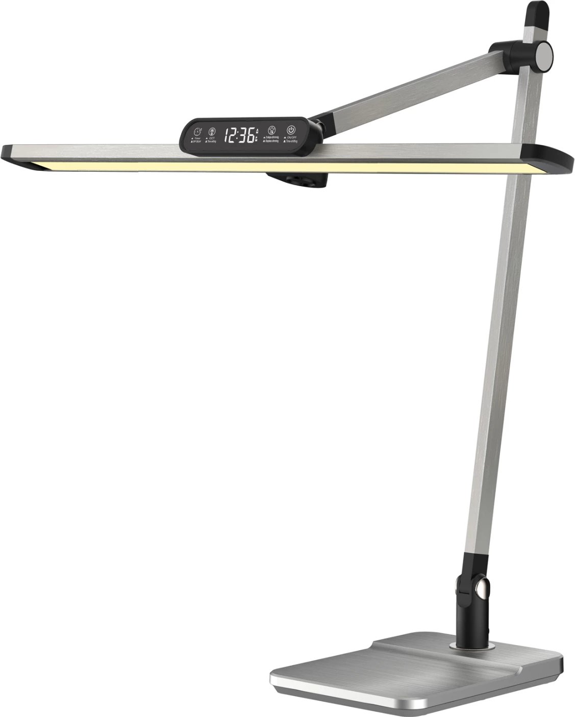 Lampë tavoline LED profesionale BLAIN PRO FH4447.08, bazë ABS dhe krahë alumini, ngjyrë argjendi, 36,8x81H cm