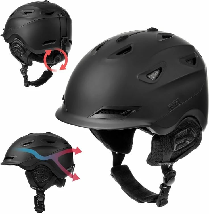 Helmetë skijimi Meteor, unisex, e zezë