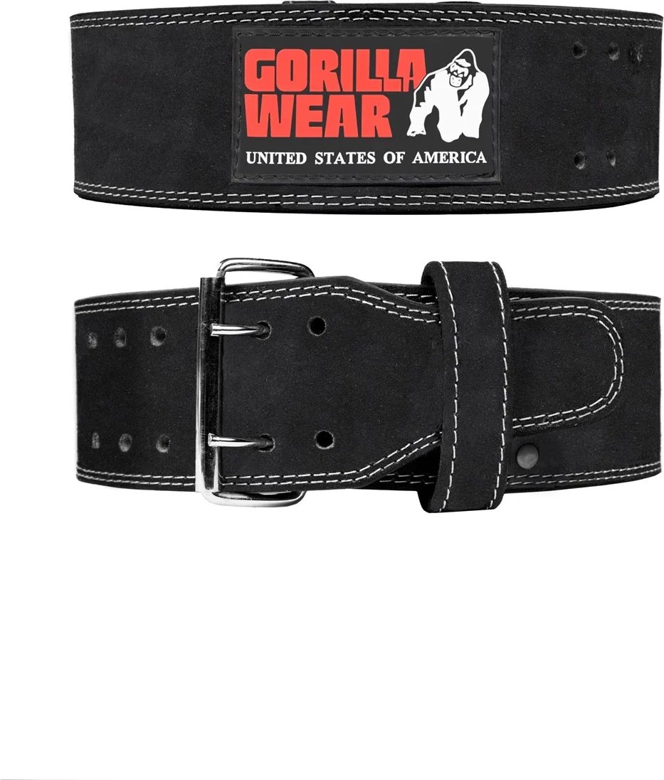 Gorilla Wear 4 Inch Leather Lifting Belt - Black