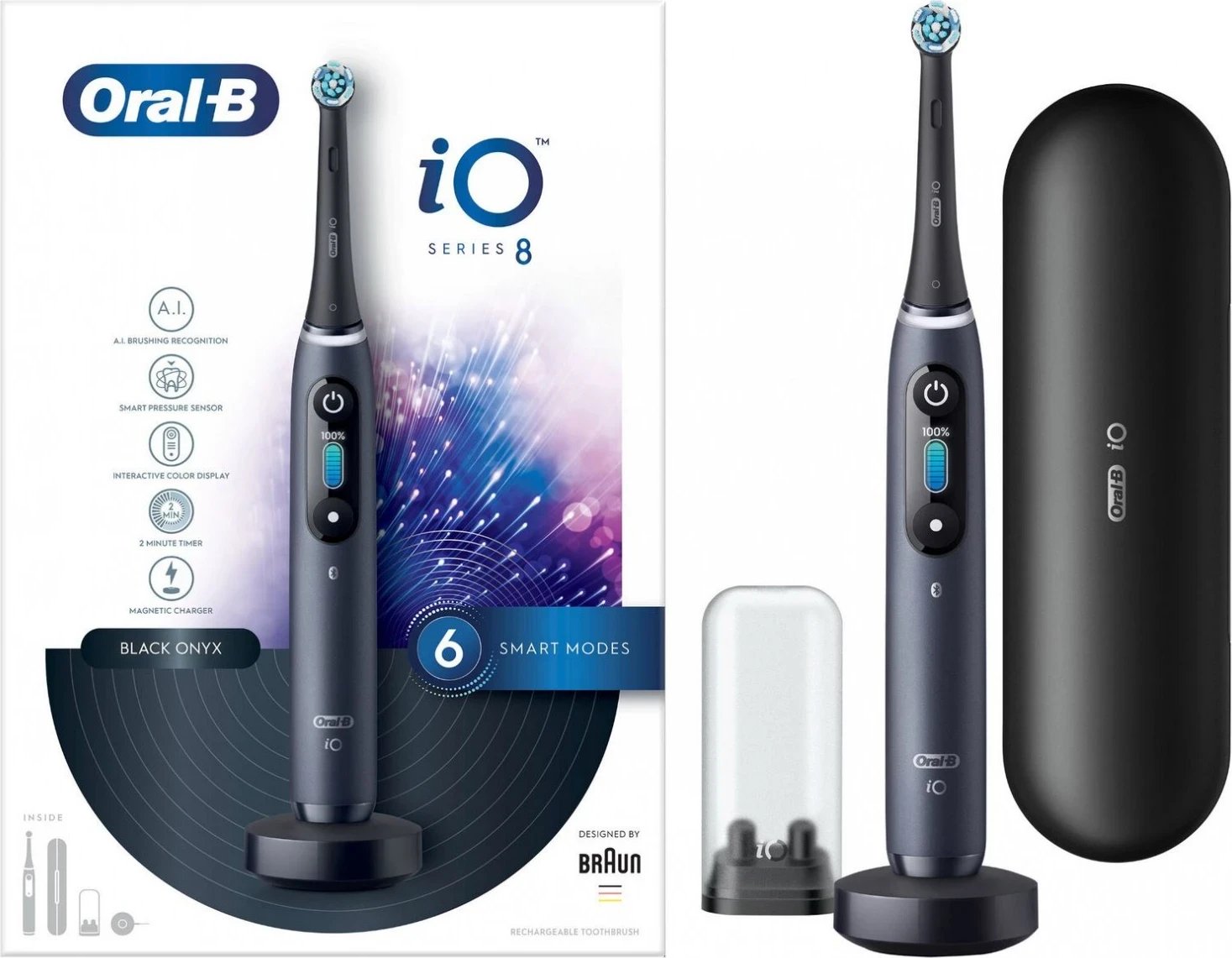 Furçë dhëmbësh magnetike Oral-B iO Series 8, e zezë