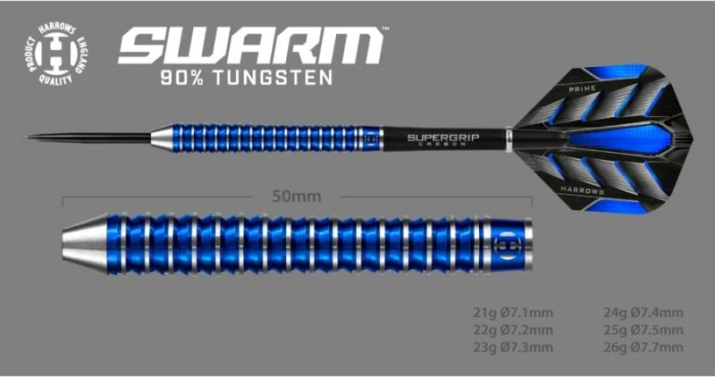 Harrows Swarm Darts 90% Steeltip për Meshkuj dhe Femra