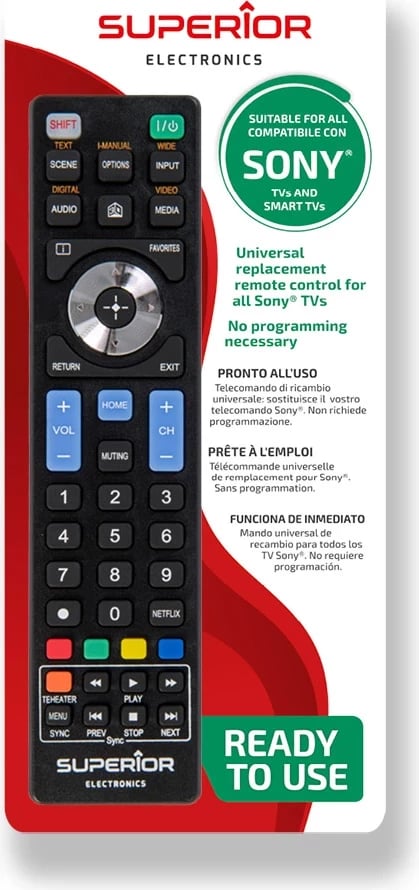 Telekomandë universale Superior Electronics për Sony Smart TV