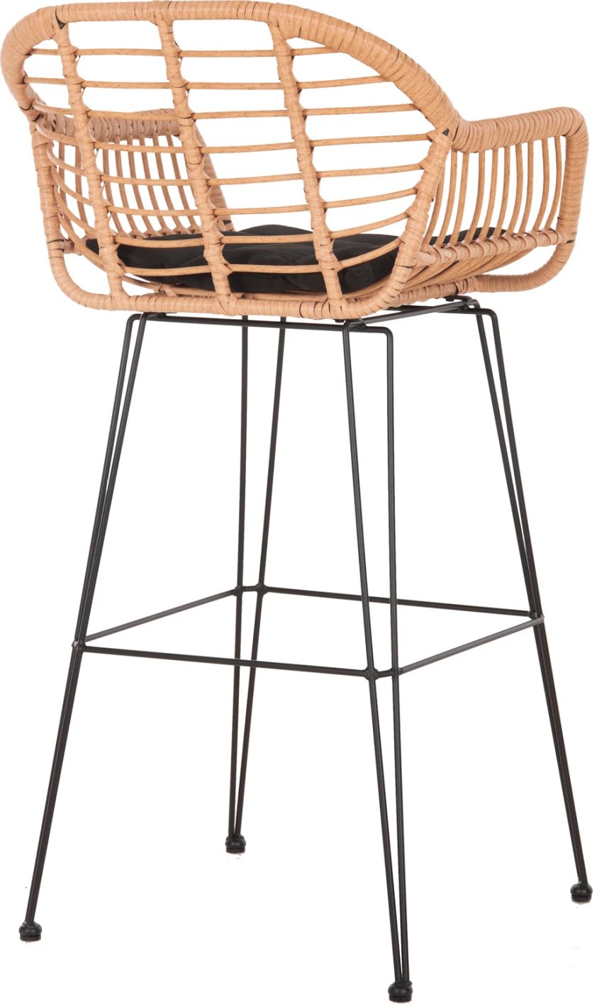 Karrige për bar ALLEGRA FH5640.11 P.E.RATTAN ngjyrë bezhë-metal i zi 54x55x108Hcm