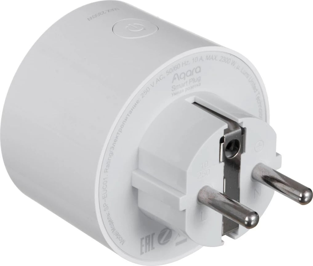 Smart plug Aqara SP-EUC01, 2300 W, për shtëpi dhe zyrë, Bardhë