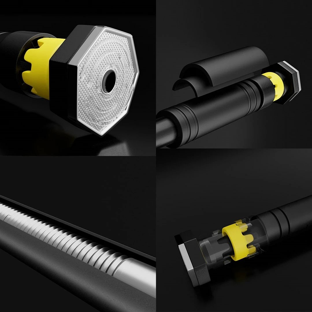 Shufër zgjatimi për ushtrime HMS Premium DD201, 90 - 130 cm, E zezë
