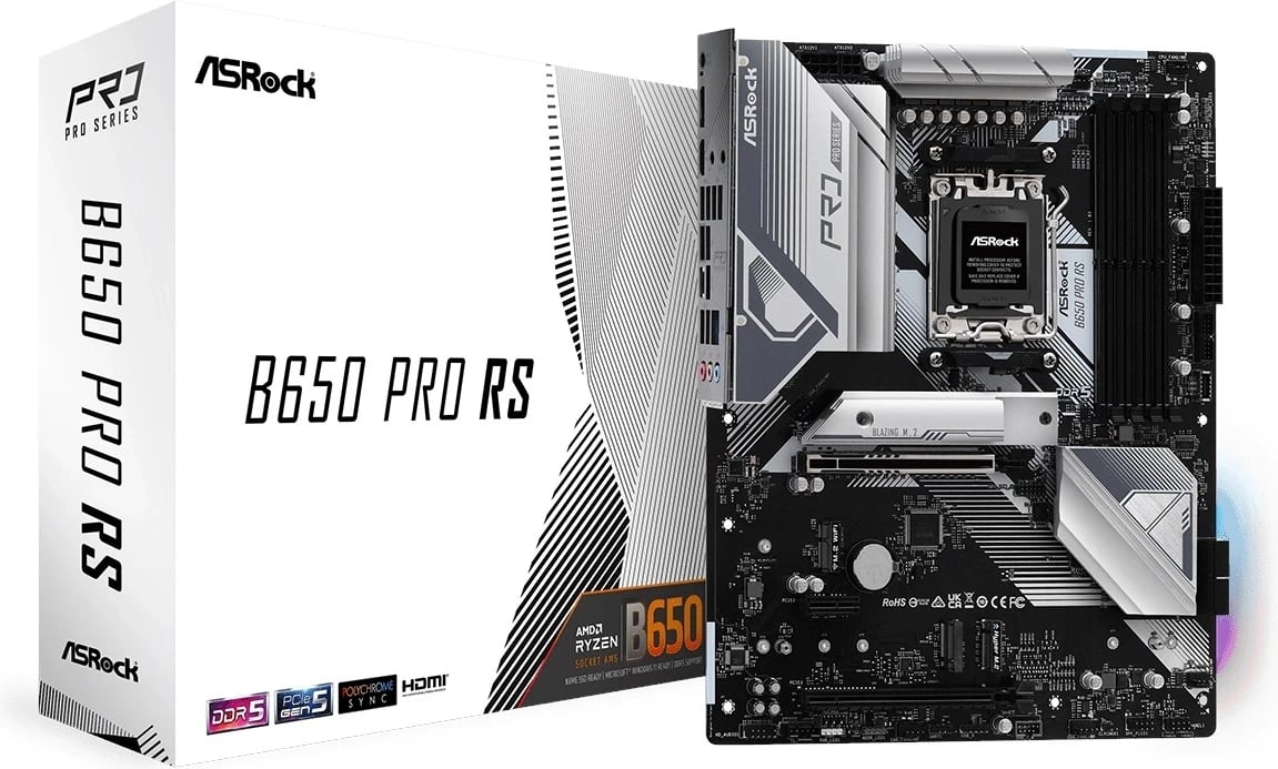 Pllakë amë ASRock B650 Pro RS, Socket AM5, Chipset B650, DDR5