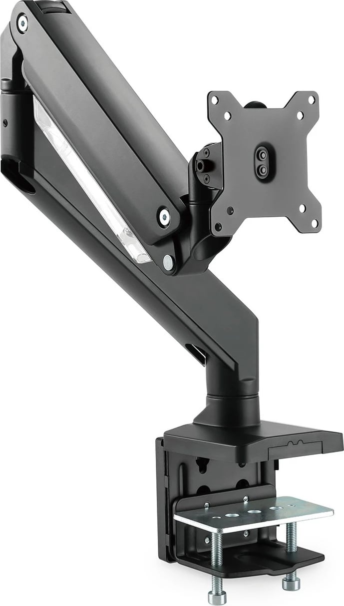 Mbajtës monitori Digitus Universal, Gas Spring dhe Clamp Mount, 75 x 75 mm, 100 x 100 mm, -45 - 45°, -90 - 90°, 360°, i zi