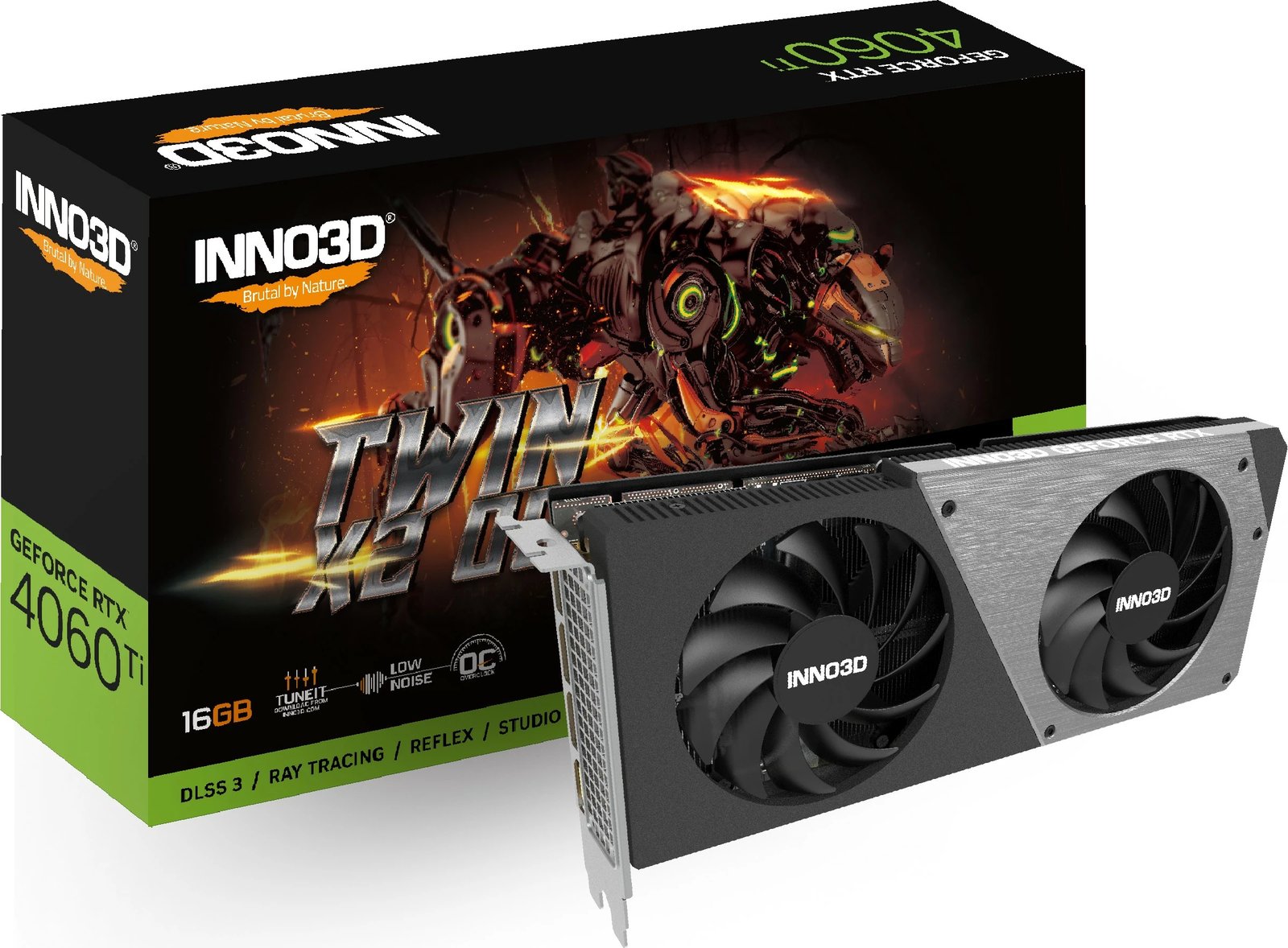 Kartelë grafike Inno3D GeForce RTX 4060 Ti, 16 GB, GDDR6, PCI Express x8 4.0, ngjyrë e zezë dhe gri