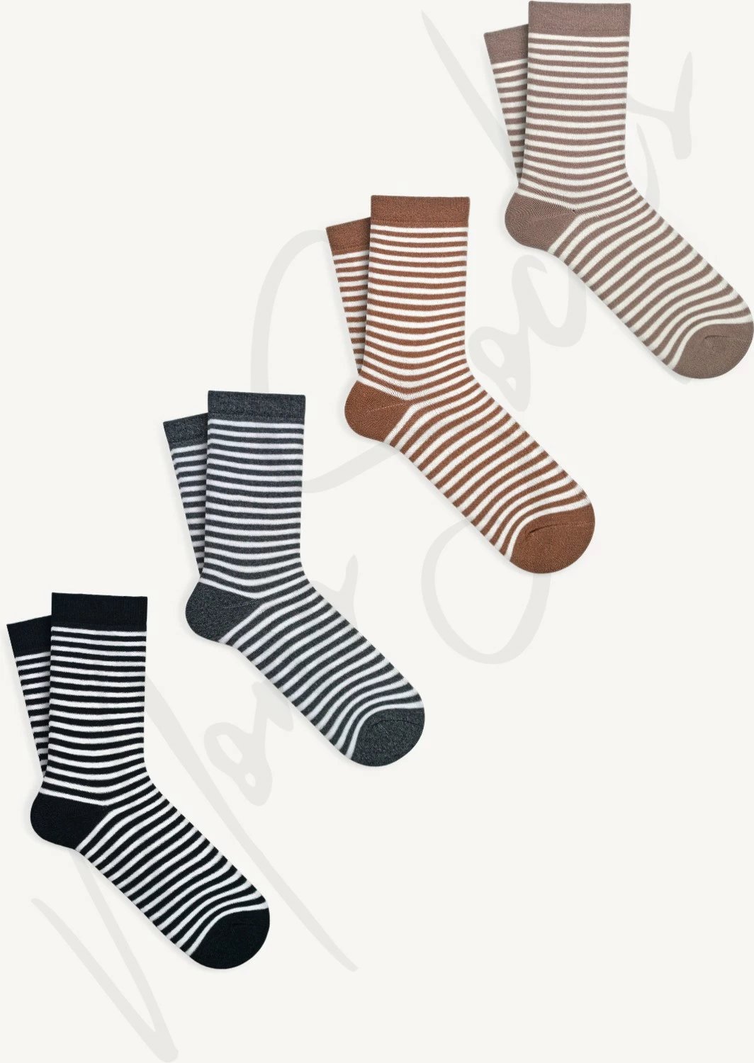 Çorape për femra Mono Socks, të zeza-gri, set 4 copë