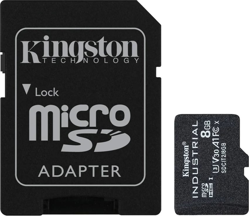 Kartelë MicroSDHC Kingston Technology Industrial 8 GB, e zezë