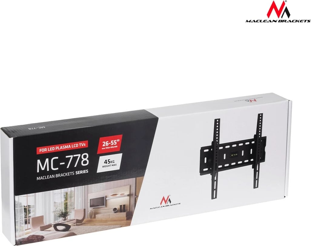 Mbajtës TV Maclean MC-778, 55", i zi