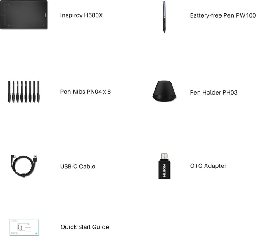 Tableti grafik Huion Inspiroy H580X