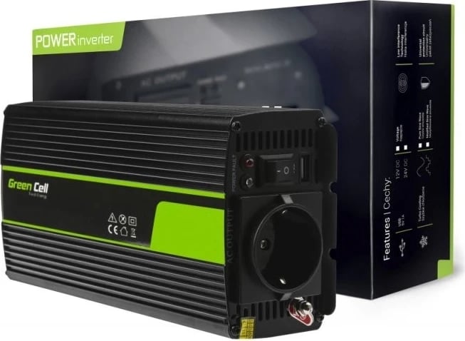 Inverter nga Green Cell, 12V në 230V, 500W