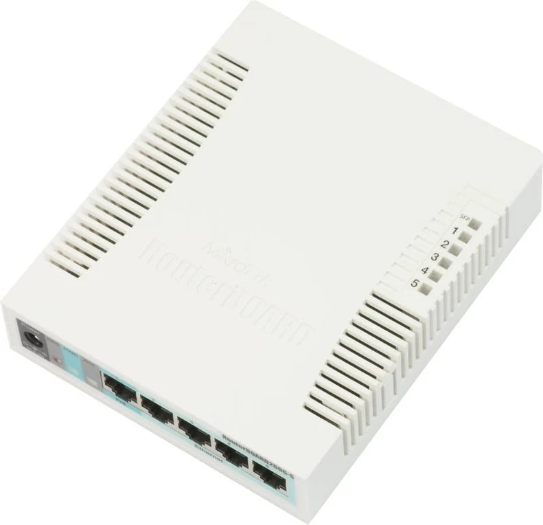 Switch MikroTik RB260GS, 5 porta Gigabit Ethernet, PoE, Bardhë