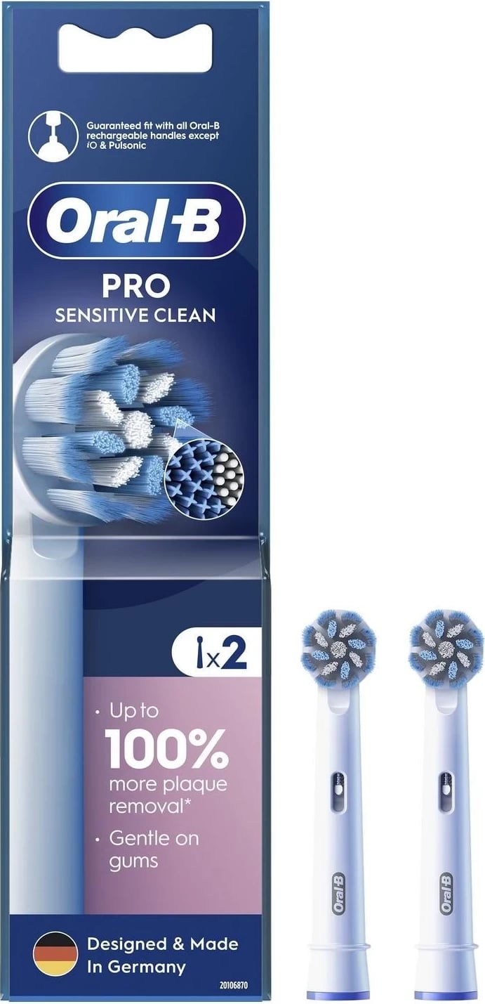 Koka e furçës për dhëmbë Oral-B EB60X Sensitive Clean, 2 copë, e bardhë