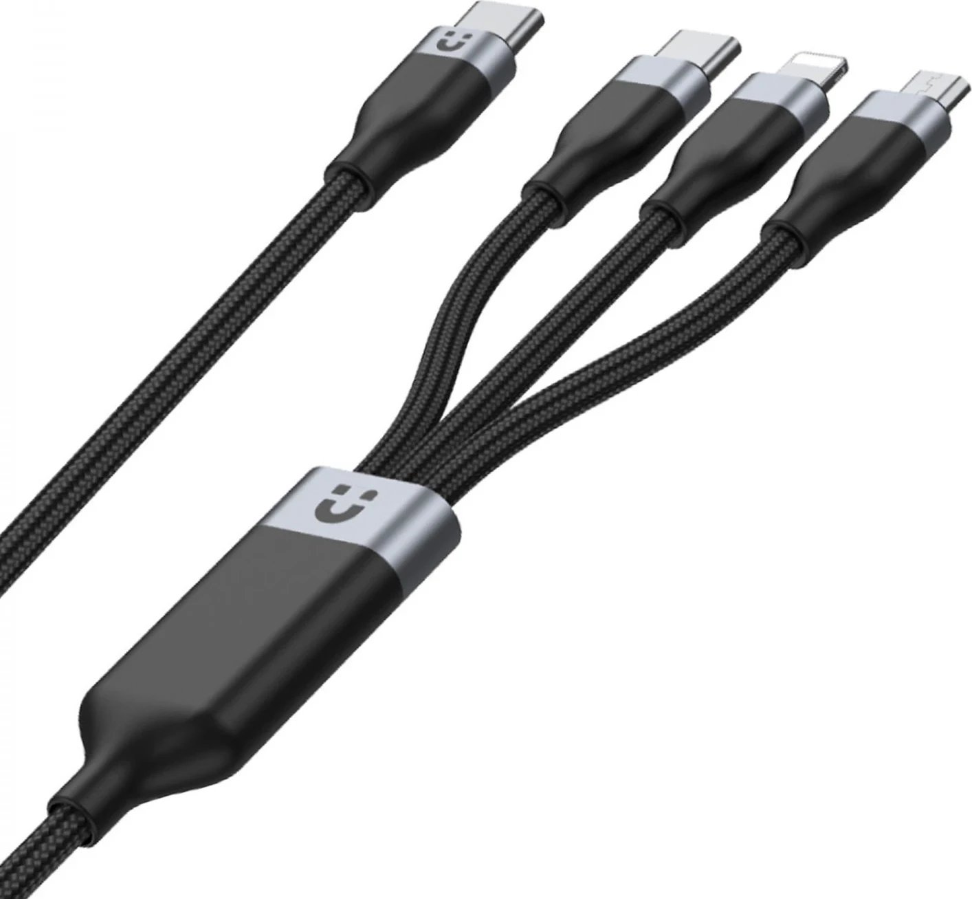 Kabllo karikuese Unitek 3në1, USB-C, 1.5m, e zezë 
