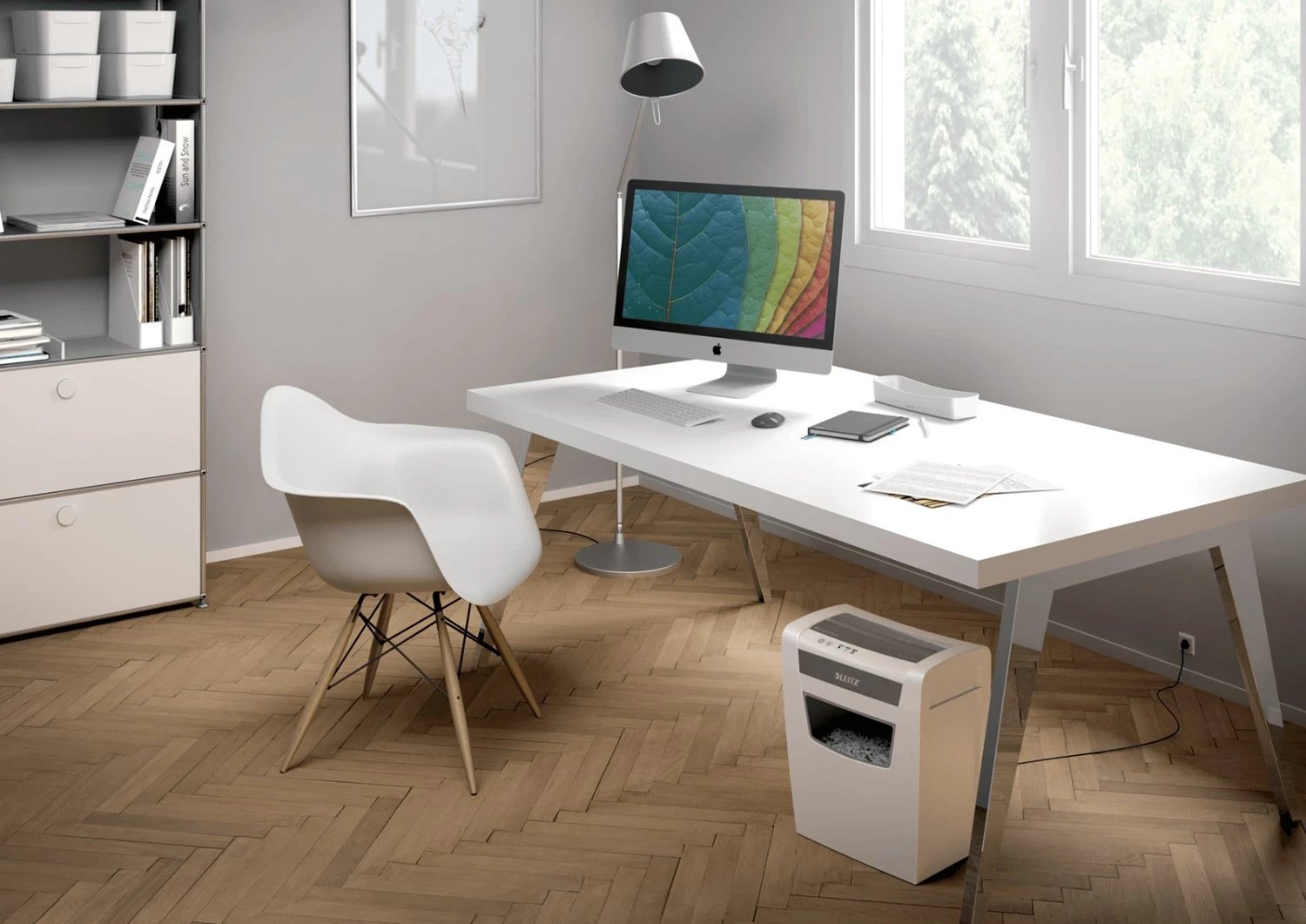 Shredder dokumentesh LEITZ IQ Home Office P-4, e bardhë