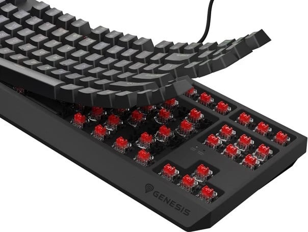 Tastierë mekanike Genesis Thor 230 TKL, RGB Outemu Red, e zezë