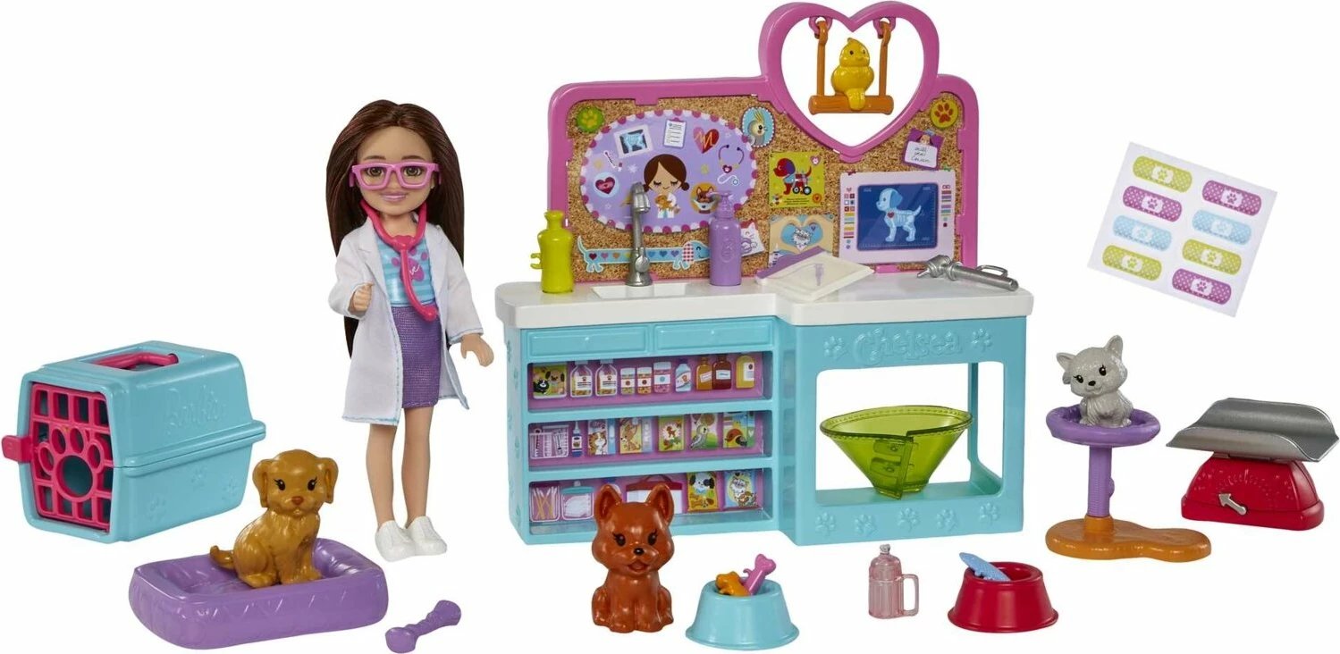 Seti i lojës Barbie Chelsea mëson profesionin veterinar, për vajza