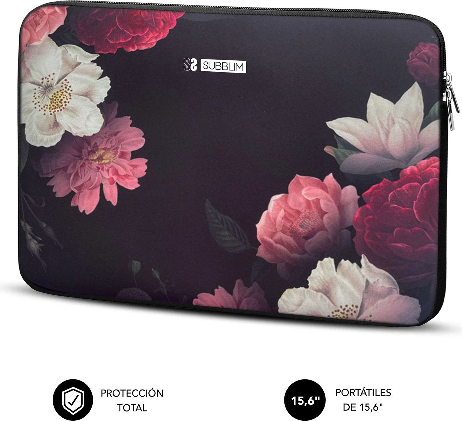 Mbështjellës SUBBLIM NEOPRENE TRENDY SLEEVE 15,6" FLOWERS SUBLS-SKIN151