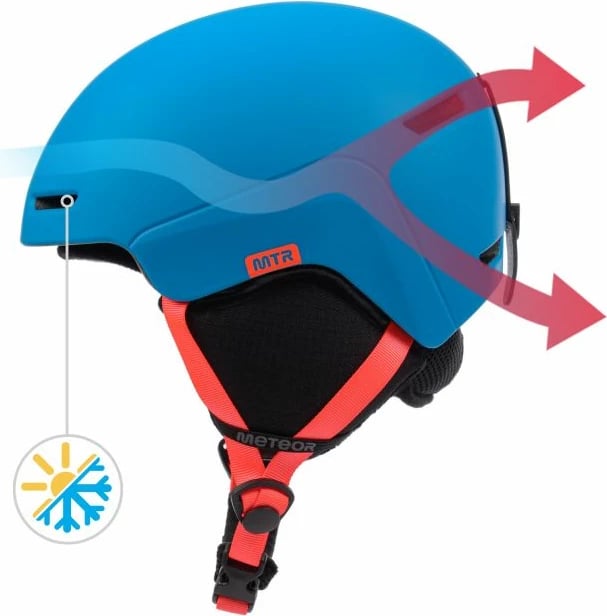 Helmetë për ski Meteor, unisex, blu