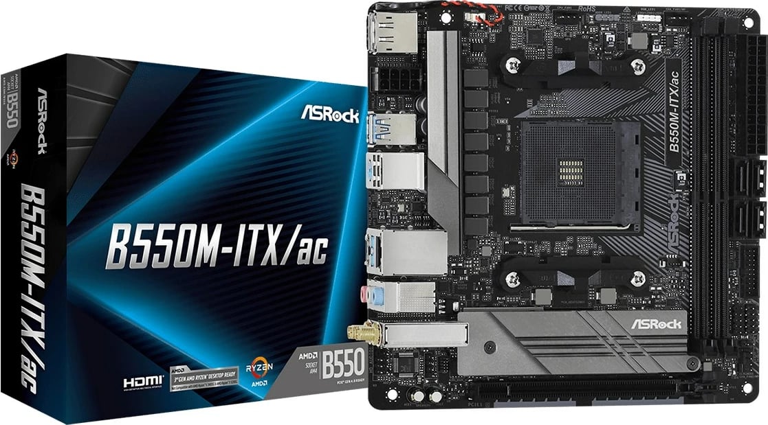 Pllakë amë Asrock B550M-ITX/ac, AMD B550 