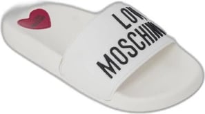 Papuqe për femra Love Moschino, të bardha