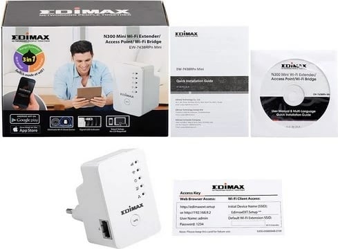 Ripiter EDIMAX EW-7438RPN Mini, 300 Mbit/s, Bardhë