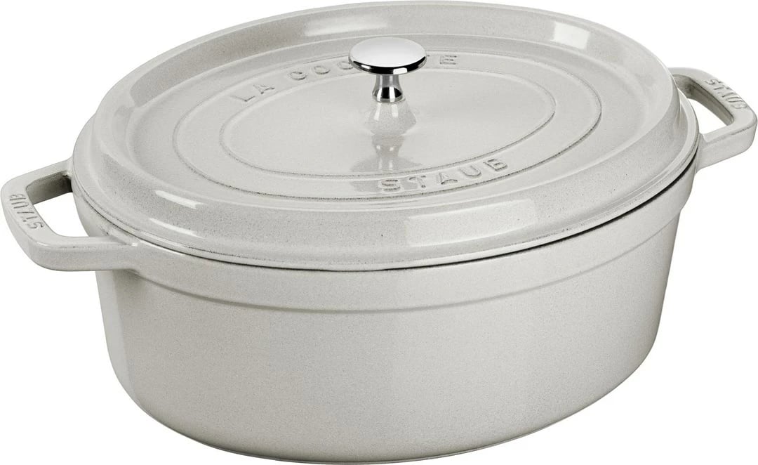 Tenxhere ovale STAUB 3.2 ltr, White Truffle