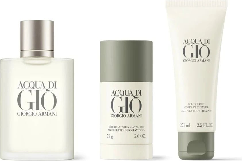 Set Emporio Armani Acqua di Gio Eau De Toilette 100 ml + losion pas rroje 75ml + Deodorant stik 75gr