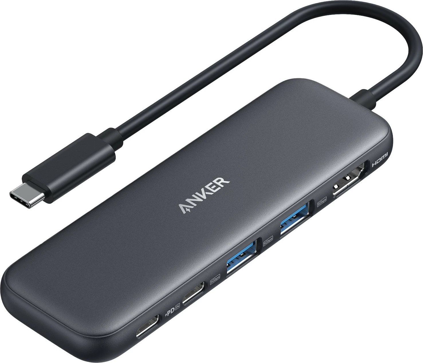 Hub USB-C Anker 5-në-1, 4K HDMI, 2 USB-A, 1 USB-C, 1 USB-C PD 100W