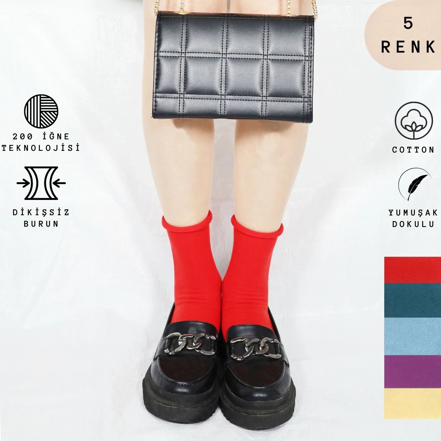 Çorape të gjata për femra Kral Socks, set 4 copë