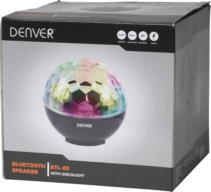 Boks Denver BTL-65MK2 me LED Disco Lampë, i zi