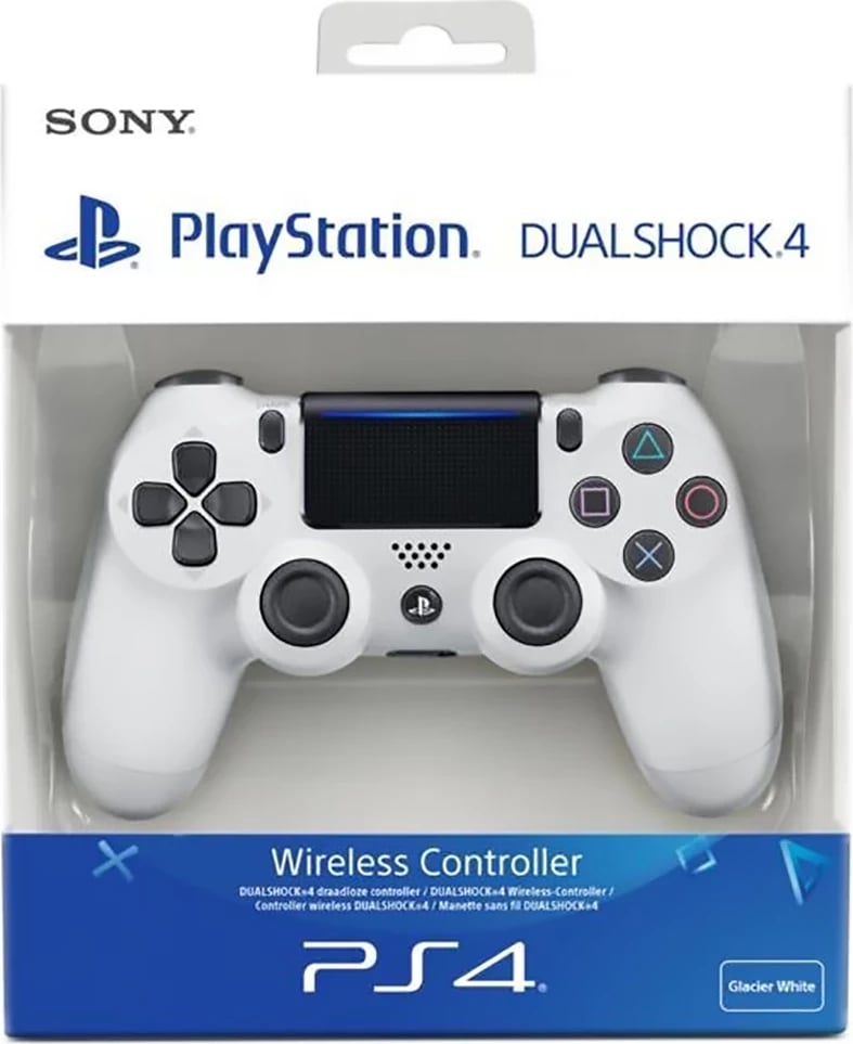 Kontroller wireless Sony DualShock 4 Glacier White për PS4