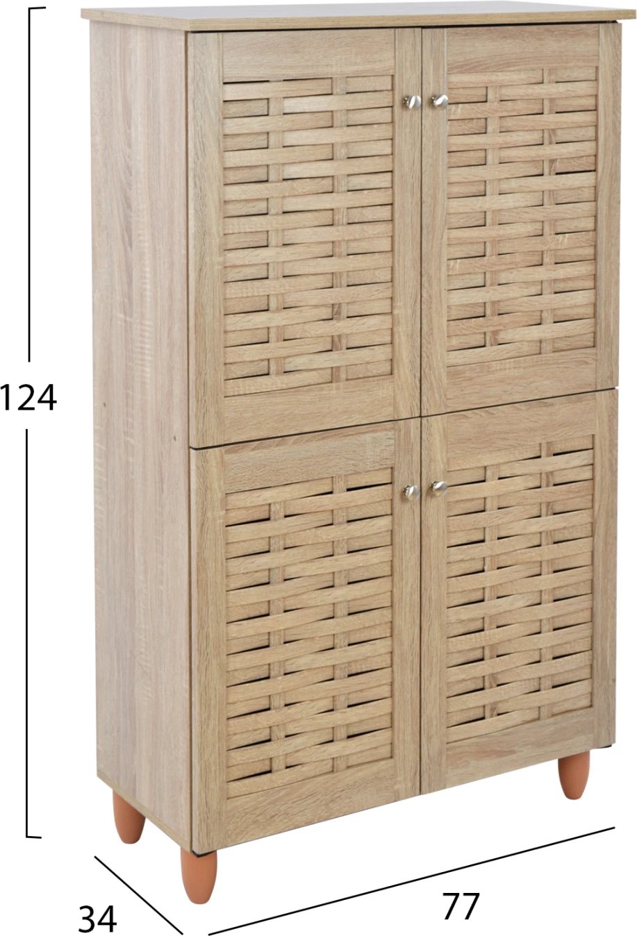 Kabinet këpucësh druri 4 dyer FH2210.02 Sonama 77x34x123