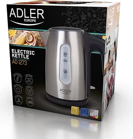 Adler AD 1273 kazan elektrik 1 L 1200 W E zezë, Lajthi, Çelik inox