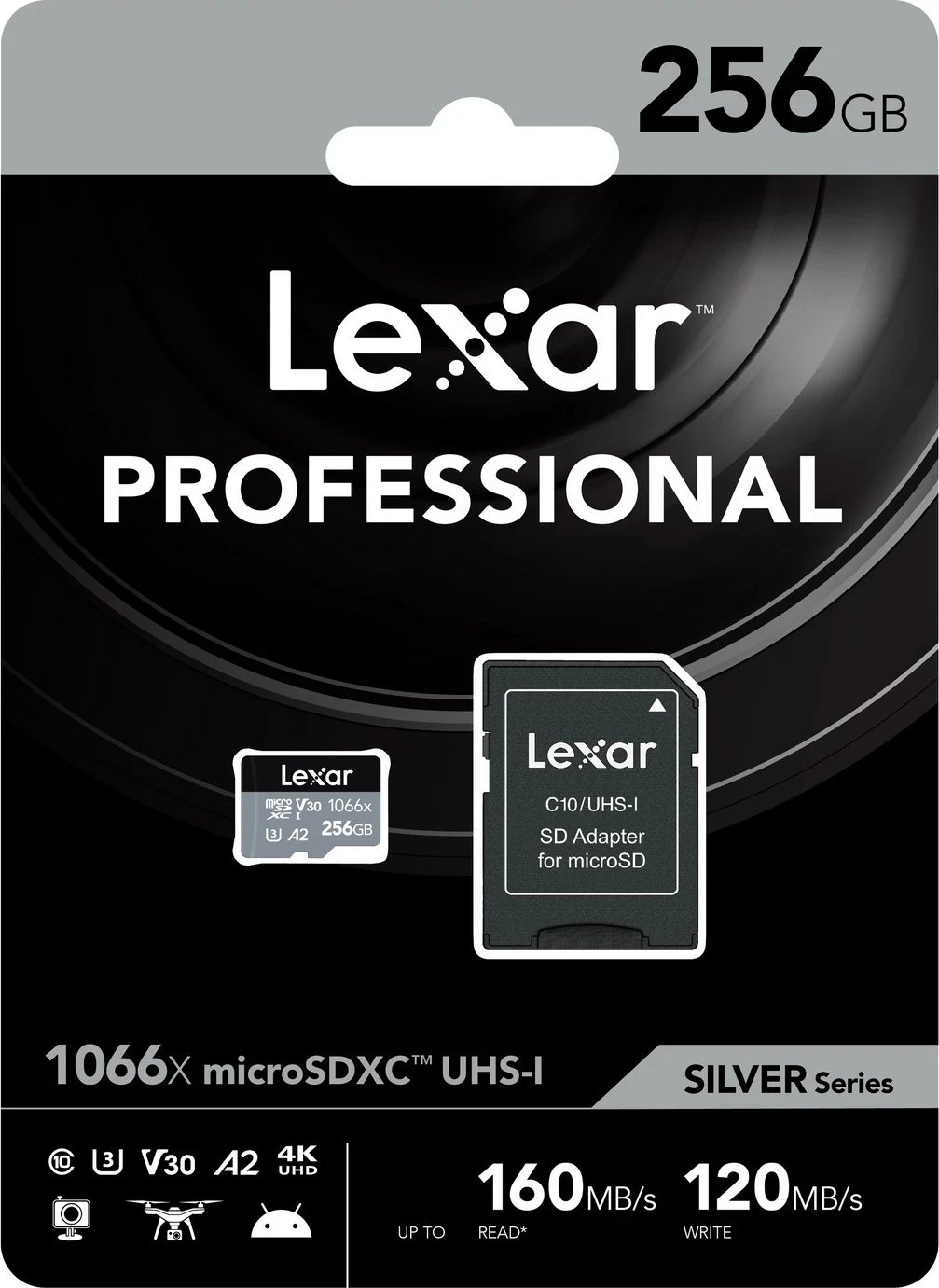 Kartelë memorje Lexar 256GB microSDXC, Performancë e Lartë 1066x, UHS-I C10 A2 V30 U3