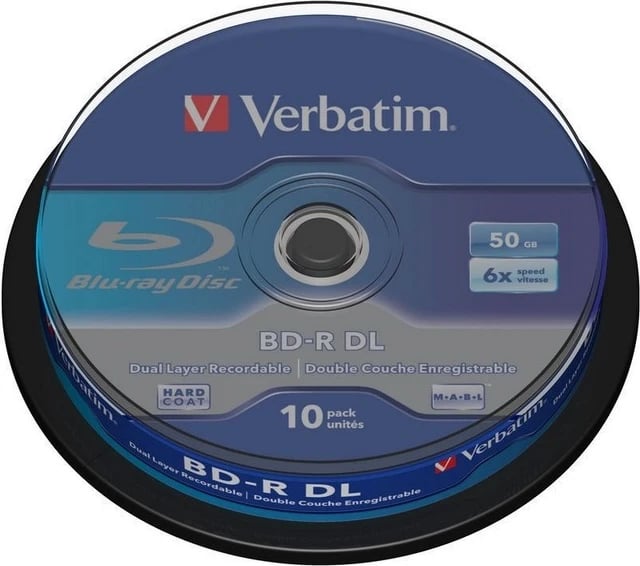 Diska BD-R Verbatim, 50GB, 10 copë