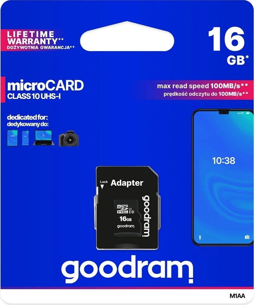 Kartë memorie Goodram M1AA-0160R12,16GB,e zezë