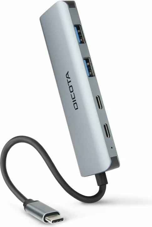 Hub USB-C Dicota D32061 4-në-1, 10 Gbps, Argjendtë