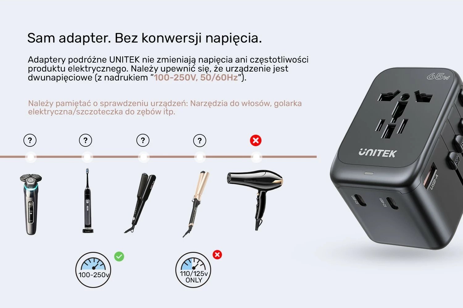 Karikues udhëtimi Unitek PD 65 W