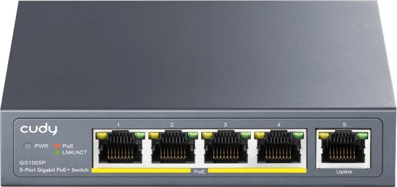 Switch Cudy GS1005P, 5-Port Gigabit PoE, Gri