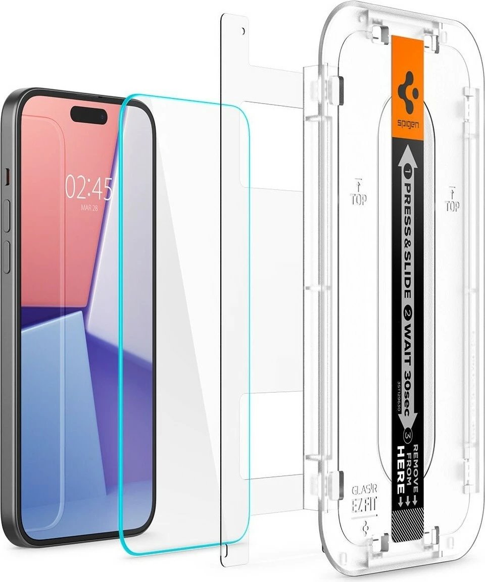 Mburojë ekrani për iPhone 15 Spigen, transparente