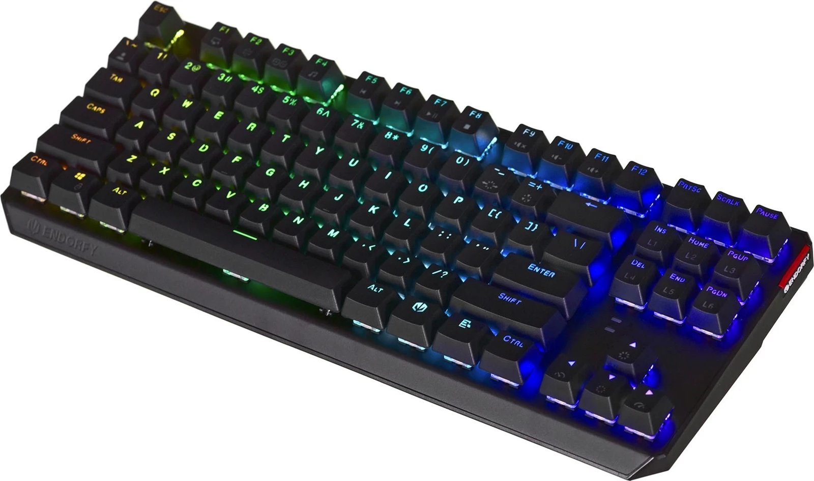 Tastierë gaming Endorfy, TKL, RGB, e zezë 