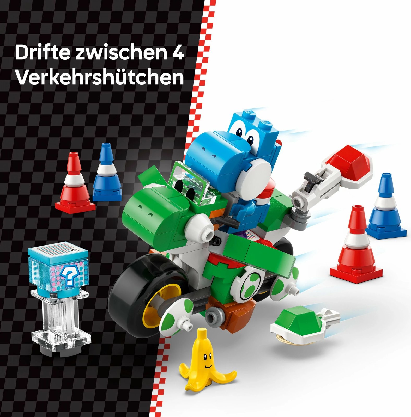 Set ndërtimi LEGO Mario Kart Yoshi Bike, 133 pjesë, shumëngjyrësh